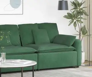 vidaXL Modul modular de capăt pentru cotieră canapea cu perne verde închis 100 cm