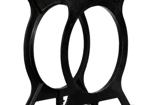 Picioare masă de sufragerie, 2 buc, cadru în O, Fontă - 1/5