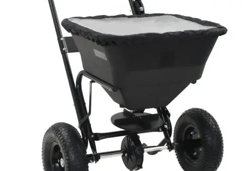 Utilaj de împrăștiat sare, 106x73x76 cm, PVC și oțel, 45 L - 1/5