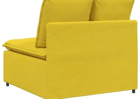 Modul central canapea modulară cu perne, galben deschis, 100 cm - 4/5