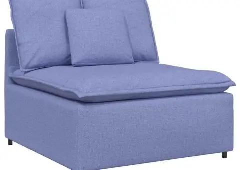 Modul central canapea modulară cu perne, albastru jeans, 100 cm - 2/5