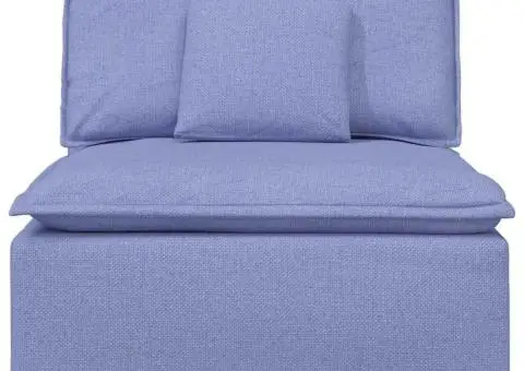 Modul central canapea modulară cu perne, albastru jeans, 100 cm - 3/5