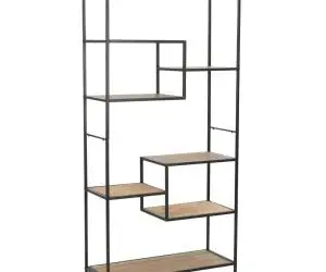 vidaXL Bibliotecă, 90,5x35x180 cm, lemn masiv de brad și oțel