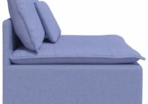 Modul central canapea modulară cu perne, albastru jeans, 100 cm - 4/5