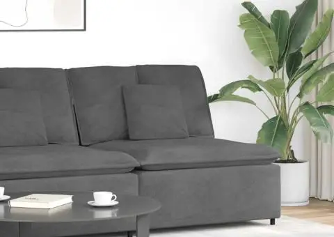 Modul central canapea modulară cu perne gri închis 100 cm - 1/5