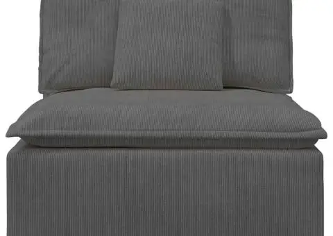 Modul central canapea modulară cu perne gri închis 100 cm - 3/5