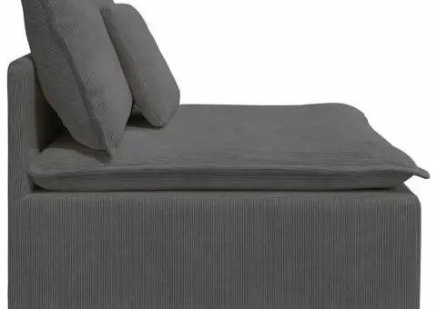 Modul central canapea modulară cu perne gri închis 100 cm - 4/5