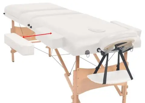 Set taburet și masă masaj pliabile 3 zone, 10 cm grosime, alb - 4/5