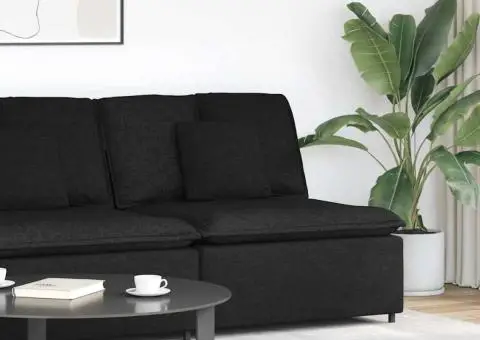 Modul central de canapea modulară cu perne, negru, 100 cm - 1/5