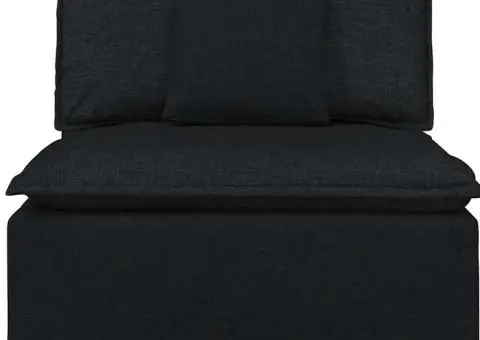 Modul central de canapea modulară cu perne, negru, 100 cm - 3/5