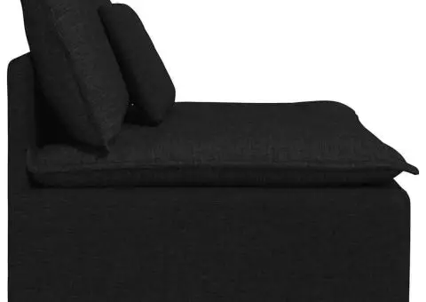 Modul central de canapea modulară cu perne, negru, 100 cm - 4/5