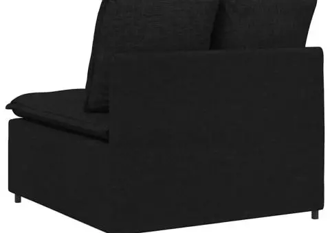 Modul central de canapea modulară cu perne, negru, 100 cm - 5/5