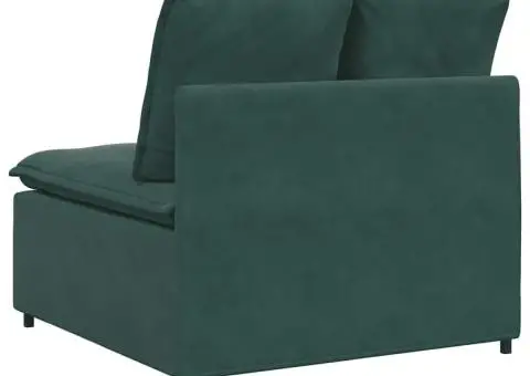 Modul central canapea modulară cu perne, verde închis, 100 cm - 5/5