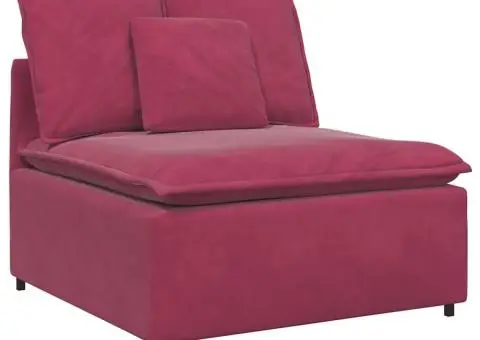 Modul central canapea modulară cu perne, roșu vin, 100 cm - 2/2