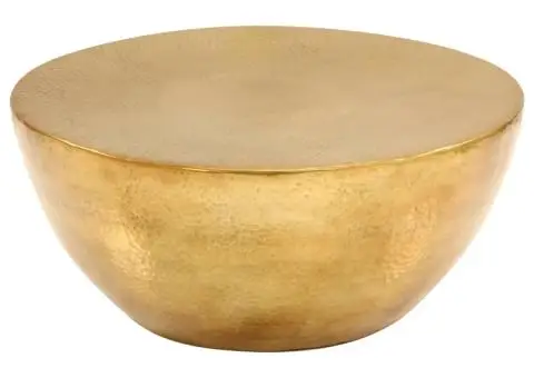 Măsuță de cafea, alamă, 70 x 30 cm, aluminiu bătut cu ciocanul - 3/5