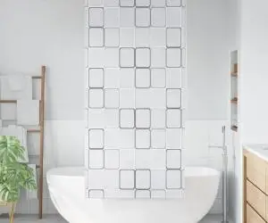 vidaXL Jaluzea roletă de duș, model pătrate, 120x240 cm