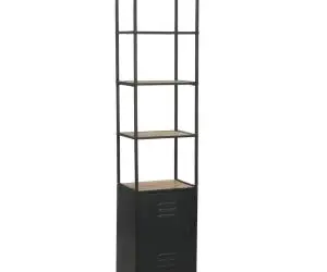 vidaXL Bibliotecă, 40,5x32,5x180 cm, lemn masiv de brad și oțel