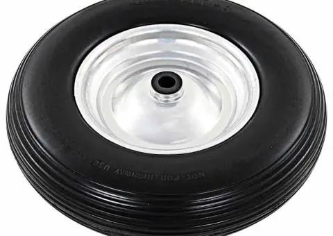 Roți de roabă cu osie, 2 buc, 4.00-8, PU solid, 390 mm - 3/5