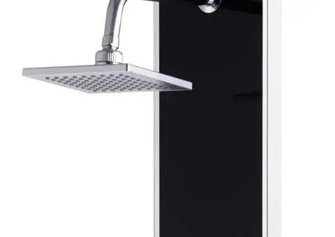 Unitate panou de duș, sticlă, 18 x 42,1 x 120 cm, negru - 3/5