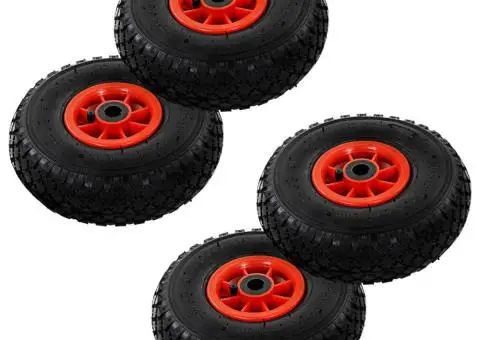 Roți cărucior industrial, 4 buc., cauciuc 3.00-4 (245x82) - 1/5