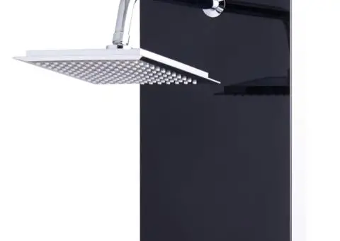 Panou de duș din sticlă, 25x44,6x130 cm, negru - 3/5