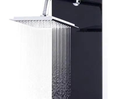 Panou de duș din sticlă, 25x44,6x130 cm, negru - 4/5