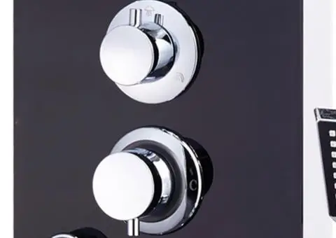 Panou de duș din sticlă, 25x44,6x130 cm, negru - 5/5