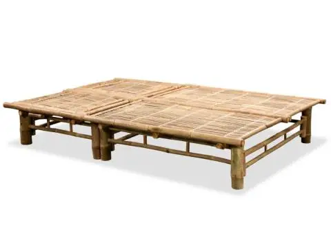 Șezlong de plajă pentru 2 persoane, bambus - 3/5