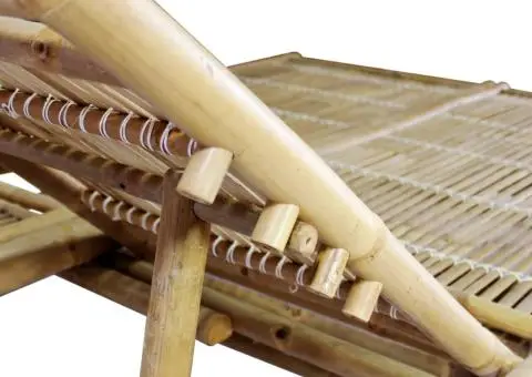 Șezlong de plajă pentru 2 persoane, bambus - 5/5