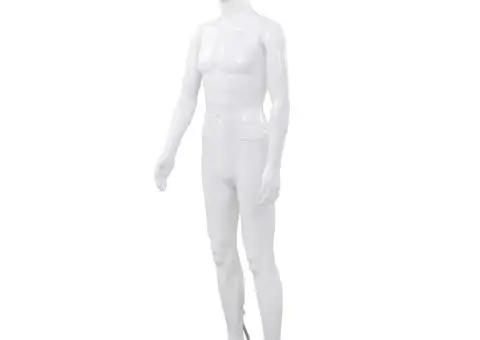 Corp manechin masculin, cu suport din sticlă, alb lucios 185 cm - 1/5