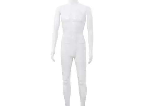 Corp manechin masculin, cu suport din sticlă, alb lucios 185 cm - 2/5