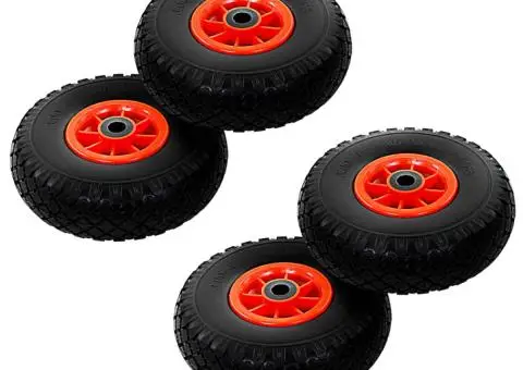 Roți de cărucior industrial, 4 buc., PU 3.00-4 (260x85) - 1/5