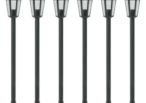 Stâlp iluminare grădină 6 buc. E27 110 cm aluminiu verde închis - 1/5