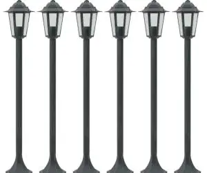 vidaXL Stâlp iluminare grădină 6 buc. E27 110 cm aluminiu verde închis