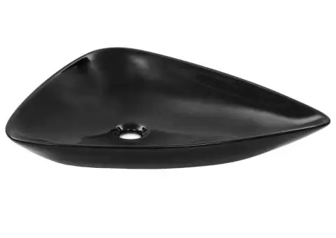 Chiuvetă din ceramică, negru, 645 x 455 x 115 mm, triunghi - 2/5