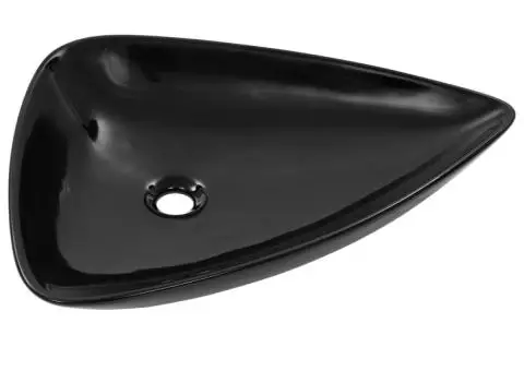 Chiuvetă din ceramică, negru, 645 x 455 x 115 mm, triunghi - 3/5