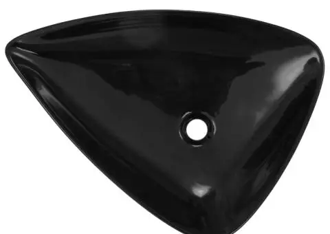 Chiuvetă din ceramică, negru, 645 x 455 x 115 mm, triunghi - 4/5