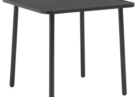 Set mobilier bistro, 3 piese, gri închis, oțel - 2/5