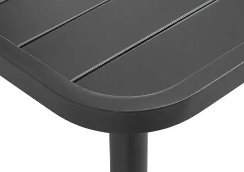 Set mobilier bistro, 3 piese, gri închis, oțel - 4/5