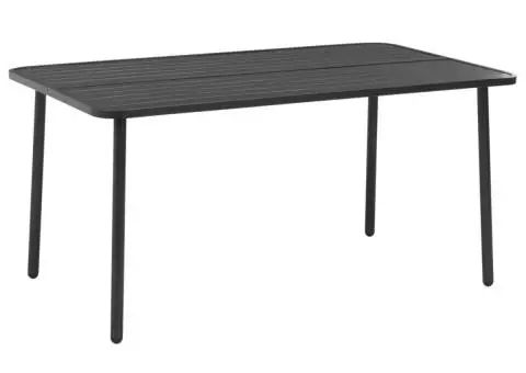 Set mobilier de exterior, 7 piese, gri închis, oțel - 2/5