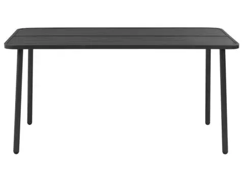 Set mobilier de exterior, 7 piese, gri închis, oțel - 3/5