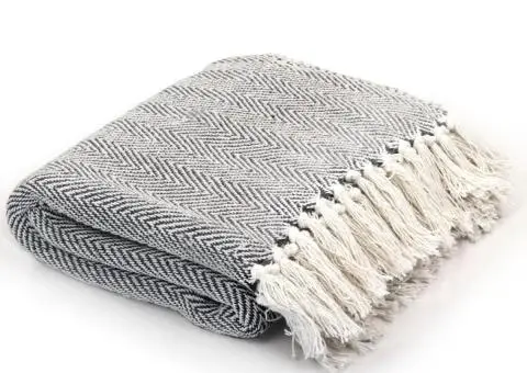 Cuvertură de pat, bumbac, bleumarin, 160x210 cm - 1/5