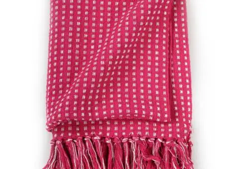 Cuvertură cu pătrățele, bumbac, 160 x 210 cm, roz - 3/5
