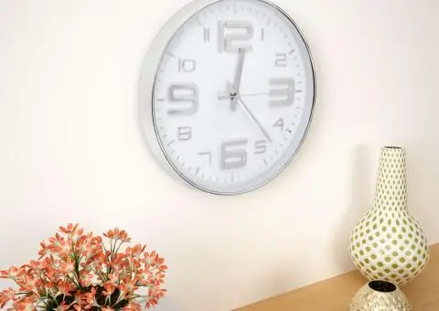 Ceas de perete, argintiu, 30 cm - 1/5