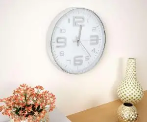 vidaXL Ceas de perete, argintiu, 30 cm