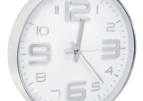 Ceas de perete, argintiu, 30 cm - 3/5