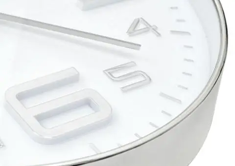 Ceas de perete, argintiu, 30 cm - 5/5