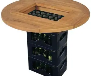 vidaXL Blat de masă pentru lada de bere, 70 cm, lemn de tec