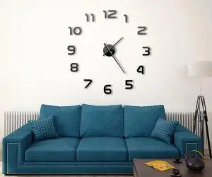 vidaXL Ceas de perete 3D, negru, 100 cm, XXL, design modern