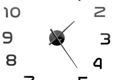 Ceas de perete 3D, negru, 100 cm, XXL, design modern - 3/5